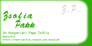 zsofia papp business card