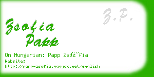 zsofia papp business card